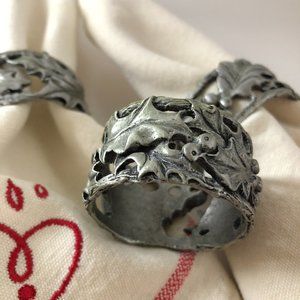 Longaberger American Holly Pewter Napkin Rings